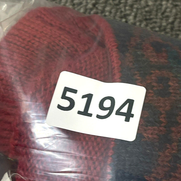 Kotare Pullover Sweater Womens Red Blue Ikat Knit Crew Neck Long Sleeve Holiday - Picture 7 of 7